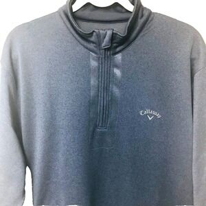 Callaway Mens 1/4 Zip Fleece Pullover Jacket Lined Gray Golf Preppy Activewear L